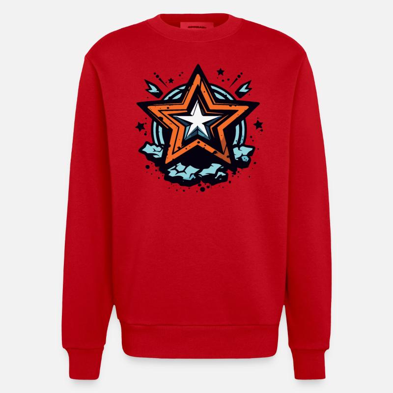 Der Sternen-Held des Volkes - Heavyweight Oversized Organic Crew Neck Made in EU - Rot