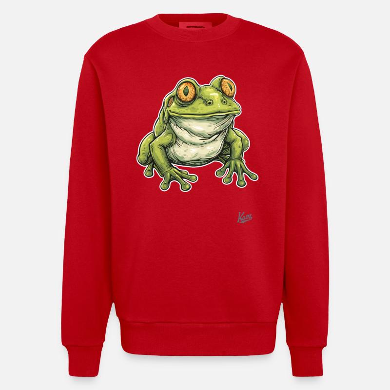 Mignonne grosse grenouille potelée - Sweat bio épais oversize fabriqué en UE - rouge