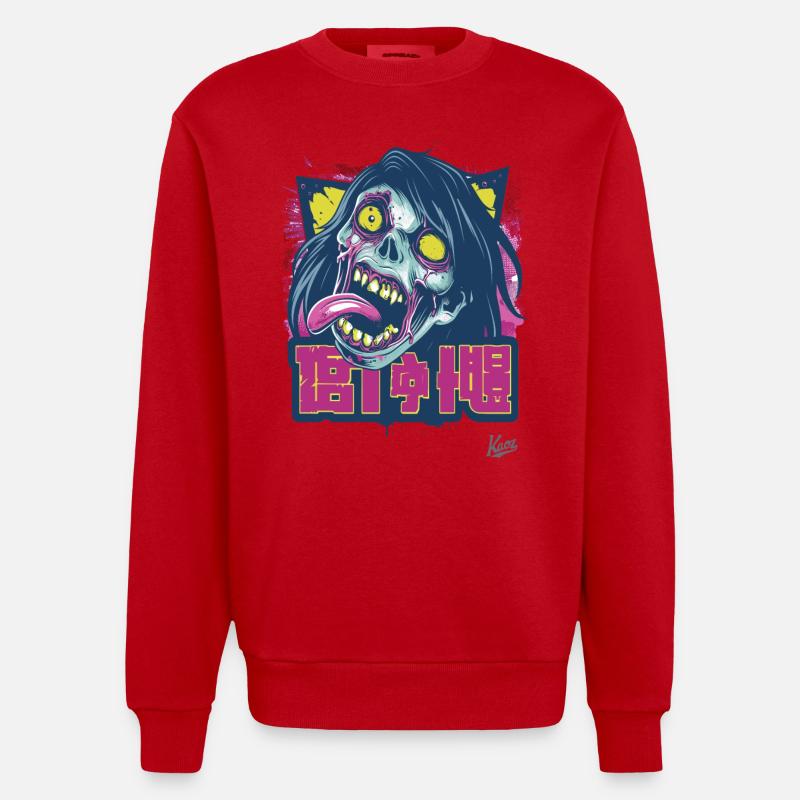 Michael le zombie d’horreur - Sweat bio épais oversize fabriqué en UE - rouge