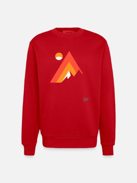 Mountain and nature - Heavyweight Oversized Organic Crew Neck Made in EU - red