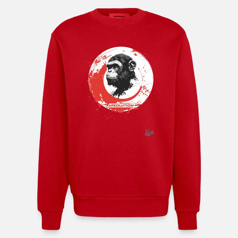 Apeolution: Die Affen-Revolution - Heavyweight Oversized Organic Crew Neck Made in EU - Rot