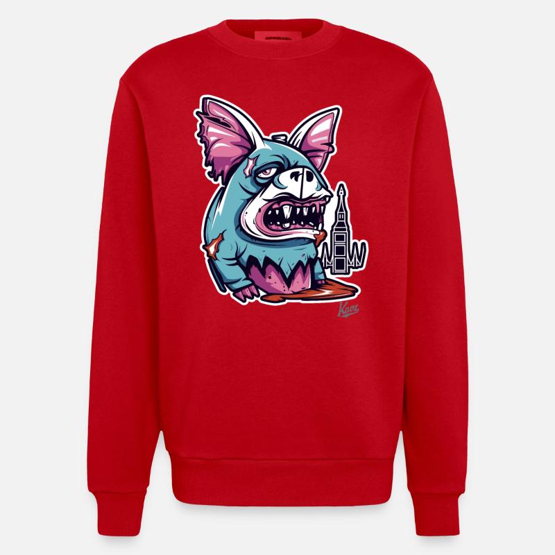 Créature monstrueuse - Sweat bio épais oversize fabriqué en UE - rouge