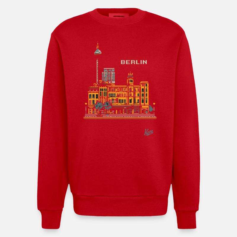 Pixel Berlin - Sweat bio épais oversize fabriqué en UE - rouge