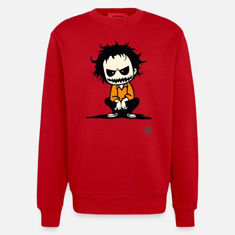 Gruseliger Halloween-Typ - Heavyweight Oversized Organic Crew Neck Made in EU - Rot
