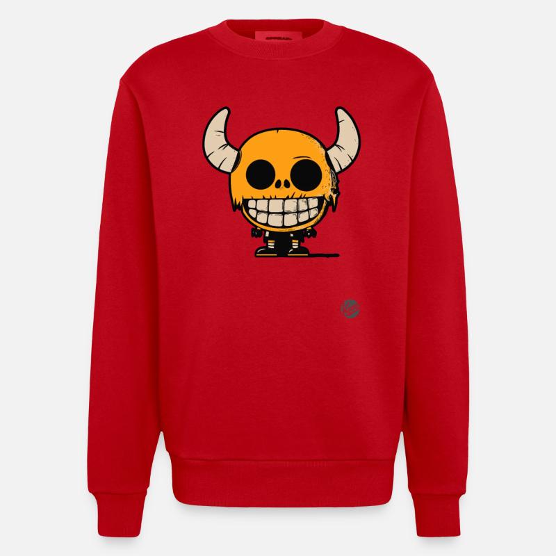 Crâne garçon de l’enfer Design - Sweat bio épais oversize fabriqué en UE - rouge