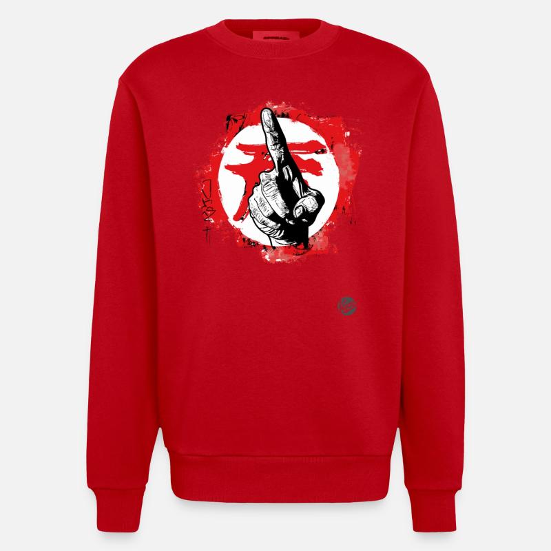 pointer avec l’index - Sweat bio épais oversize fabriqué en UE - rouge