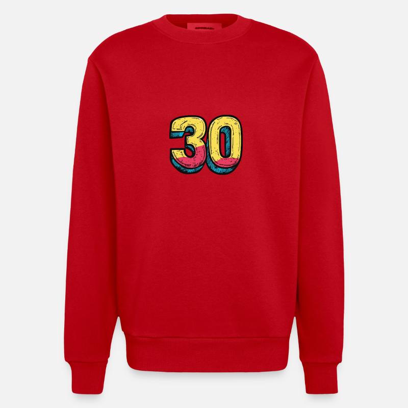 Bande dessinée à 30 numéros - Sweat bio épais oversize fabriqué en UE - rouge