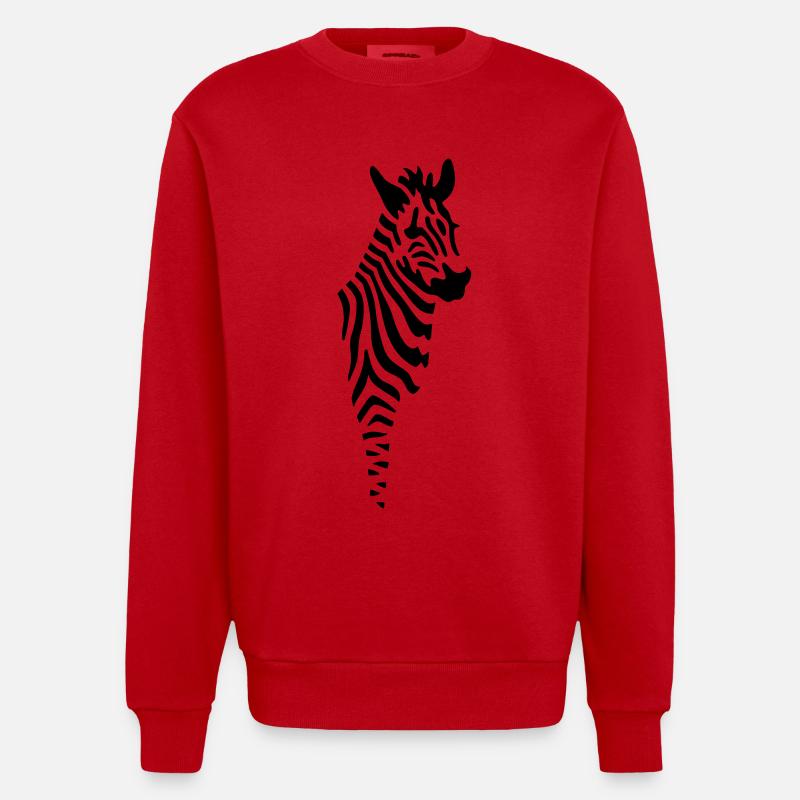 zebra - Sweat bio épais oversize fabriqué en UE - rouge