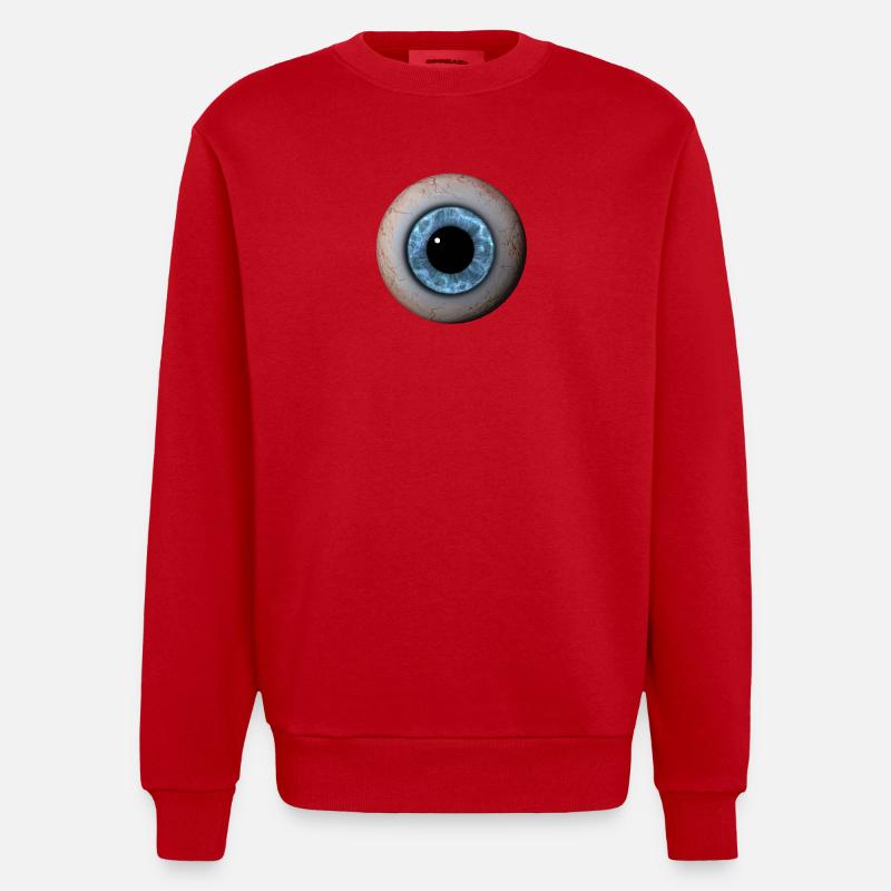 Gros plan des yeux Iris bleu - Sweat bio épais oversize fabriqué en UE - rouge
