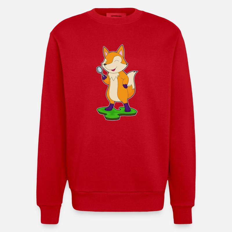 Fuchs Lupe - Heavyweight Oversized Organic Crew Neck Made in EU - Rot