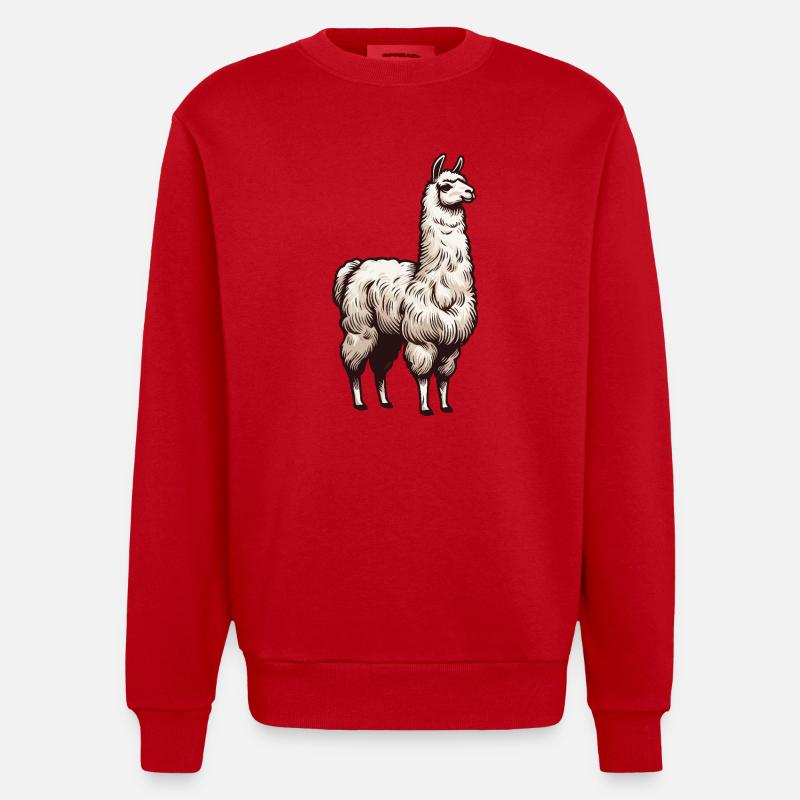 Lama blanc - Sweat bio épais oversize fabriqué en UE - rouge