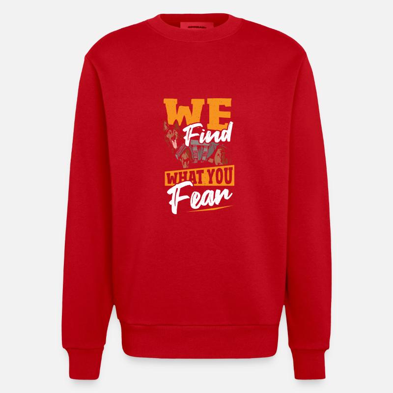 Handler German Shepherd Dog - Heavyweight Oversized Organic Crew Neck Made in EU - red