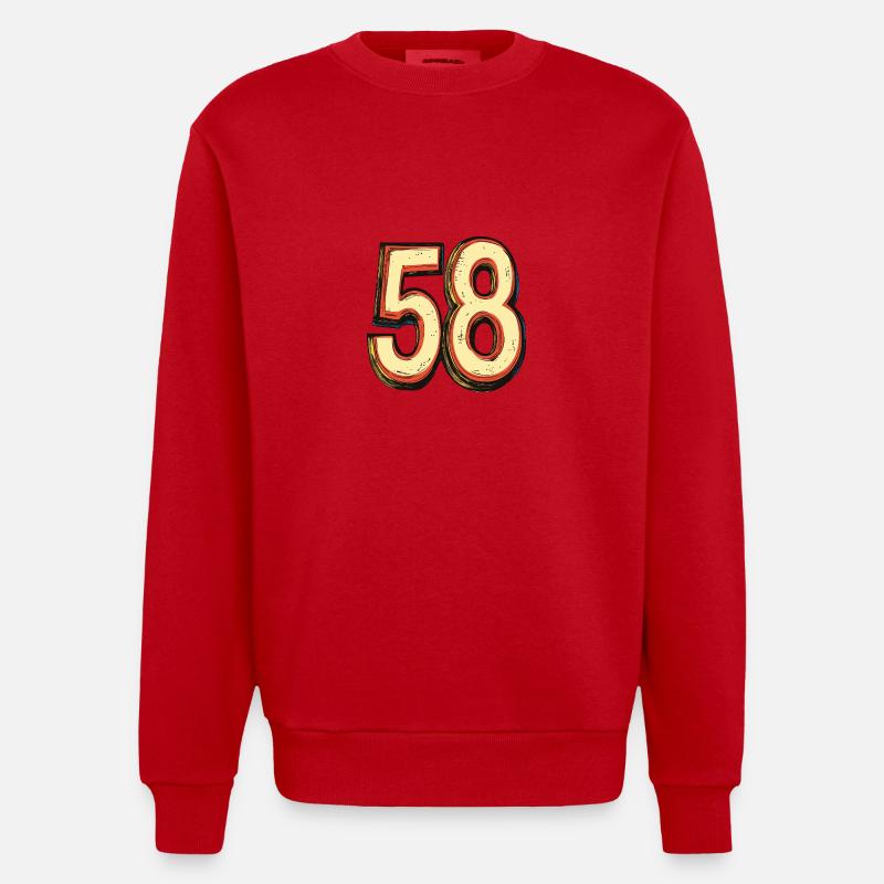 Bande dessinée à 58 chiffres - Sweat bio épais oversize fabriqué en UE - rouge
