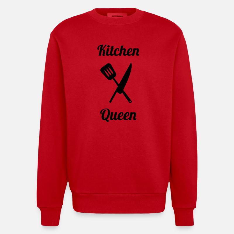 Kitchen Queen - Sweat bio épais oversize fabriqué en UE - rouge
