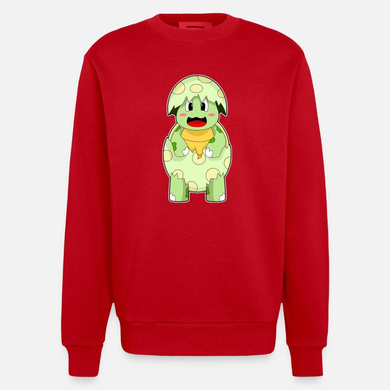 Turtle Eggshell - Heavyweight Oversized Organic Crew Neck Made in EU - red