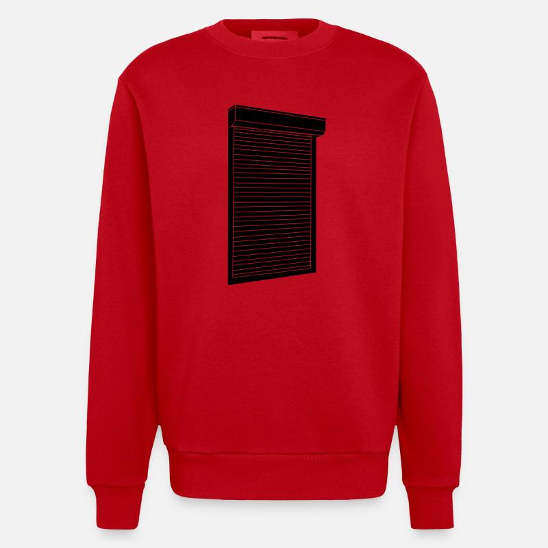 Roller shutter blinds - Heavyweight Oversized Organic Crew Neck Made in EU - red