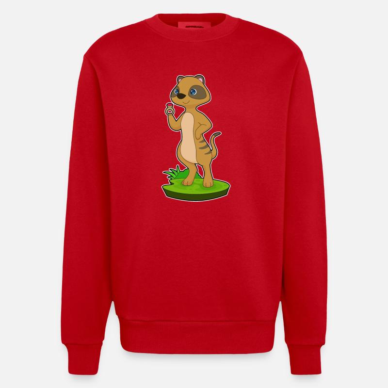 Bague suricate - Sweat bio épais oversize fabriqué en UE - rouge