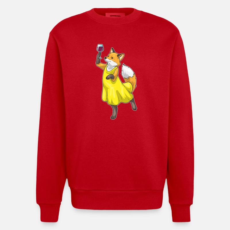 Fuchs Rotwein - Heavyweight Oversized Organic Crew Neck Made in EU - Rot