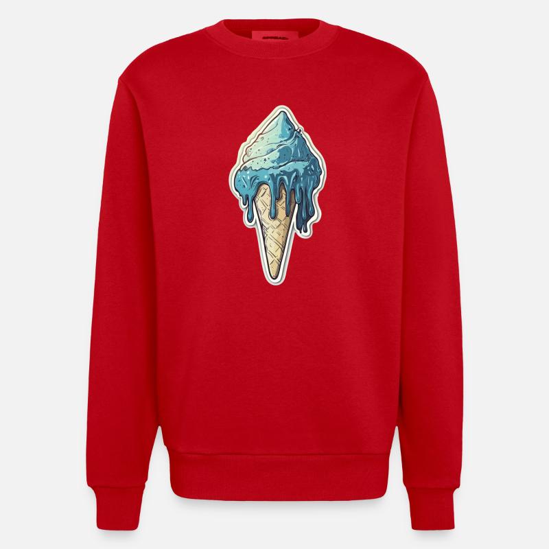 Crème glacée Crème glacée - Sweat bio épais oversize fabriqué en UE - rouge