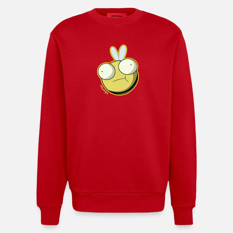 DRUFFER™ Face - Heavyweight Oversized Organic Crew Neck Made in EU - red