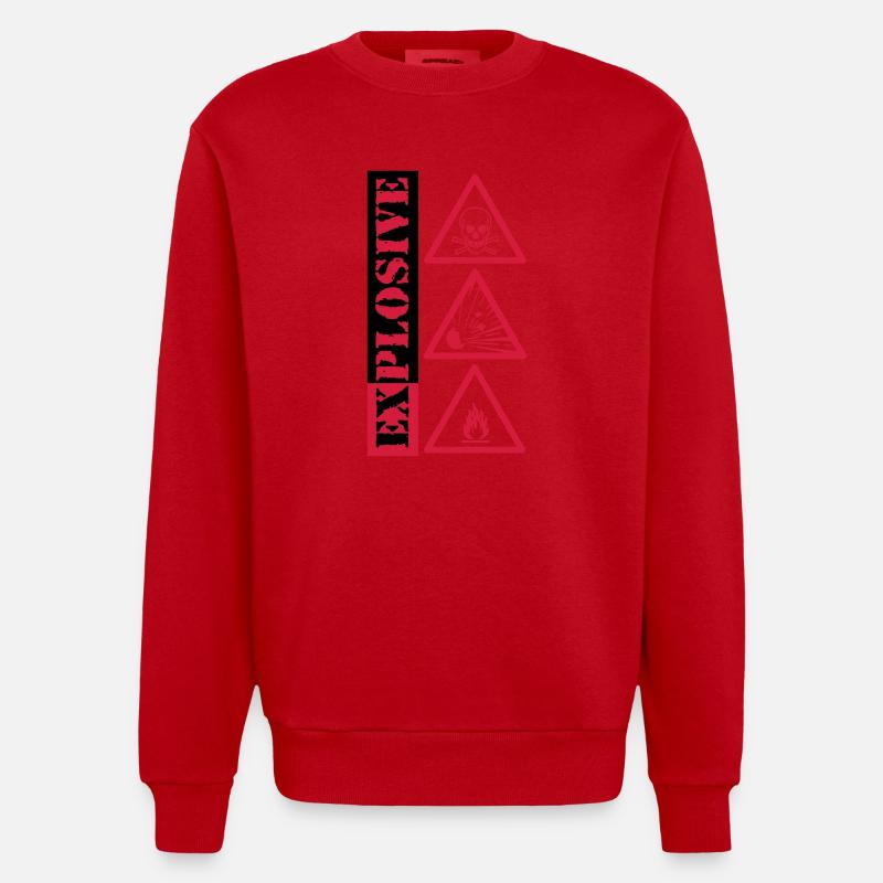 explosive, explosiv - Heavyweight Oversized Organic Crew Neck Made in EU - Rot