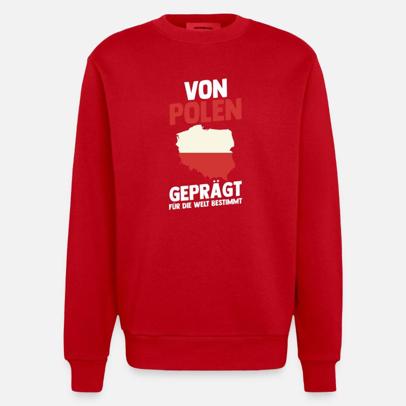 Polonais Pologne - Sweat bio épais oversize fabriqué en UE - rouge