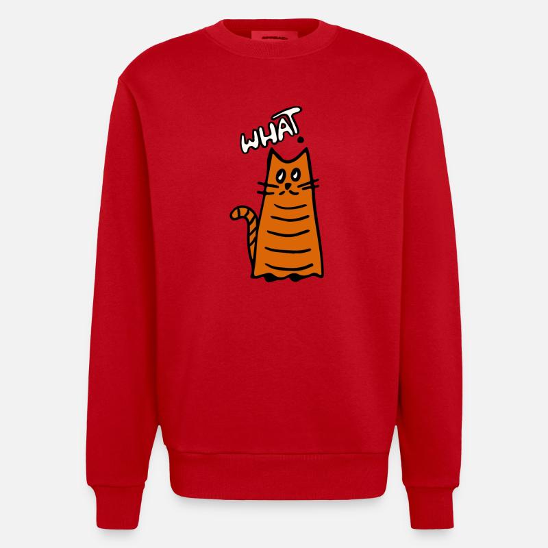 Quoi? Question sur le chat - Sweat bio épais oversize fabriqué en UE - rouge