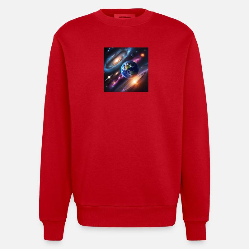 Système solaire / Solar System - Sweat bio épais oversize fabriqué en UE - rouge