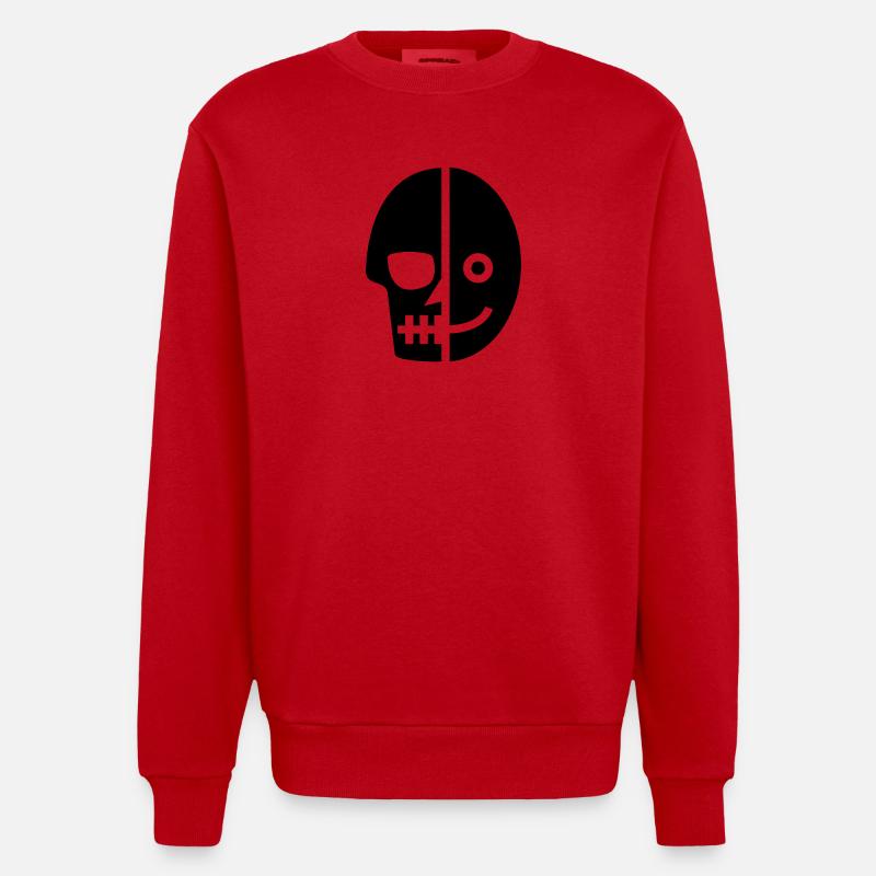 Lächelnder Schädel des Todes - Heavyweight Oversized Organic Crew Neck Made in EU - Rot