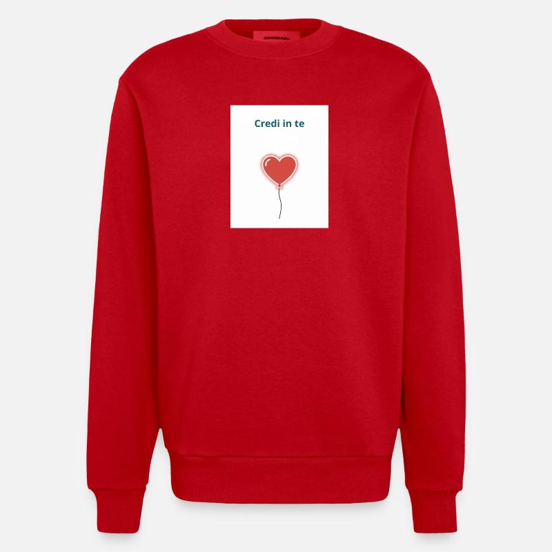 Glaube an dich selbst - Heavyweight Oversized Organic Crew Neck Made in EU - Rot