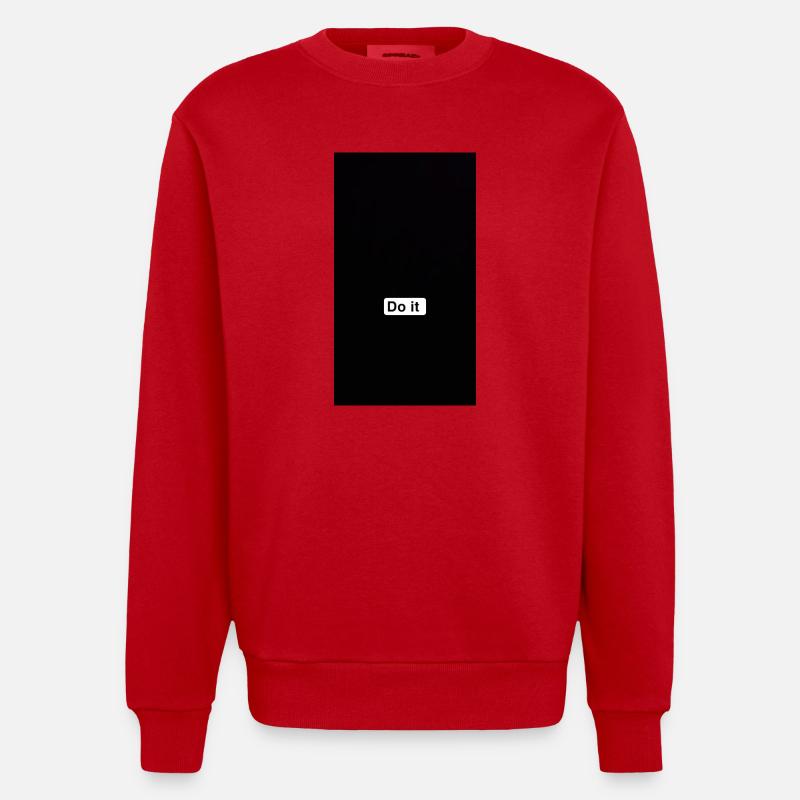 Faites-le en noir minimal - Sweat bio épais oversize fabriqué en UE - rouge