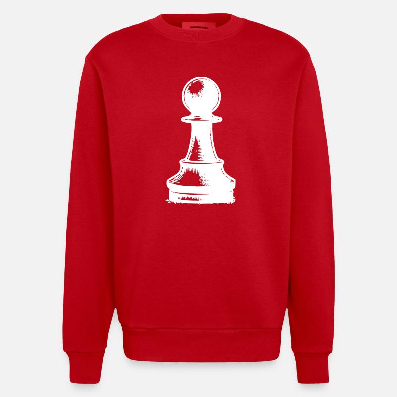 Jeu d’échecs Chess Figure Pawn - Sweat bio épais oversize fabriqué en UE - rouge