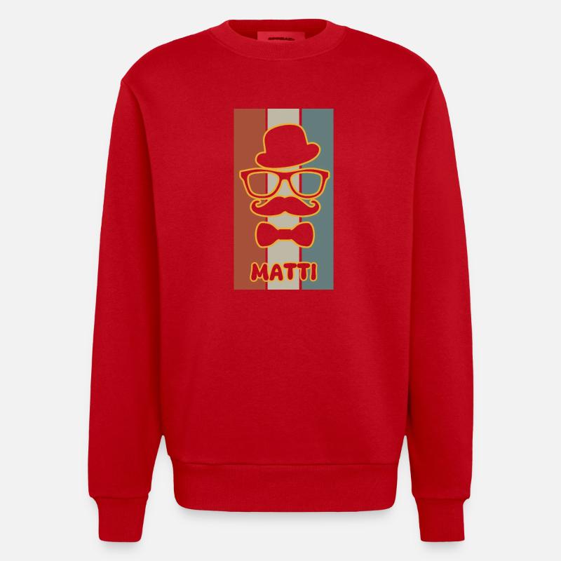 Matti comme nom - Sweat bio épais oversize fabriqué en UE - rouge