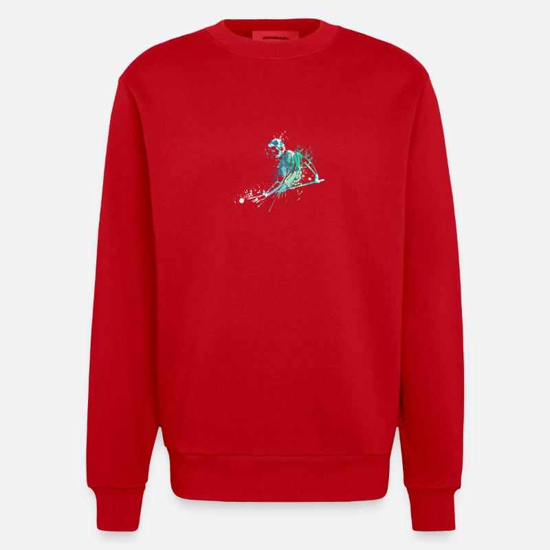 Cool splash pool billiards player - Heavyweight Oversized Organic Crew Neck Made in EU - Rot