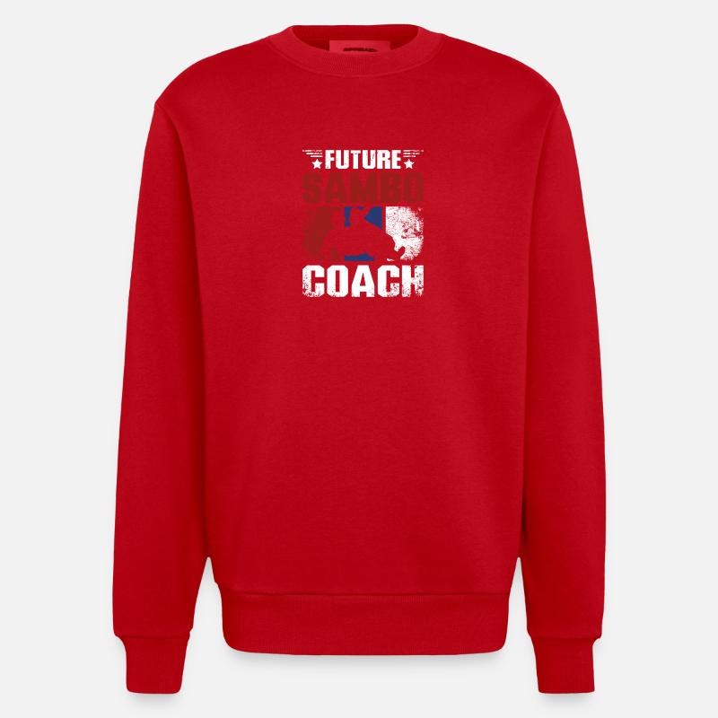 Future sambo trainer coach - Heavyweight Oversized Organic Crew Neck Made in EU - red