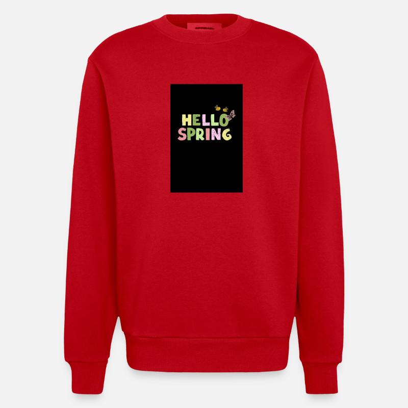 Hello Spring - Heavyweight Oversized Organic Crew Neck Made in EU - Rot