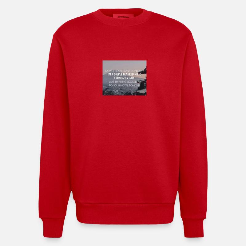 Lost au Japon - S. Mendes - Sweat bio épais oversize fabriqué en UE - rouge