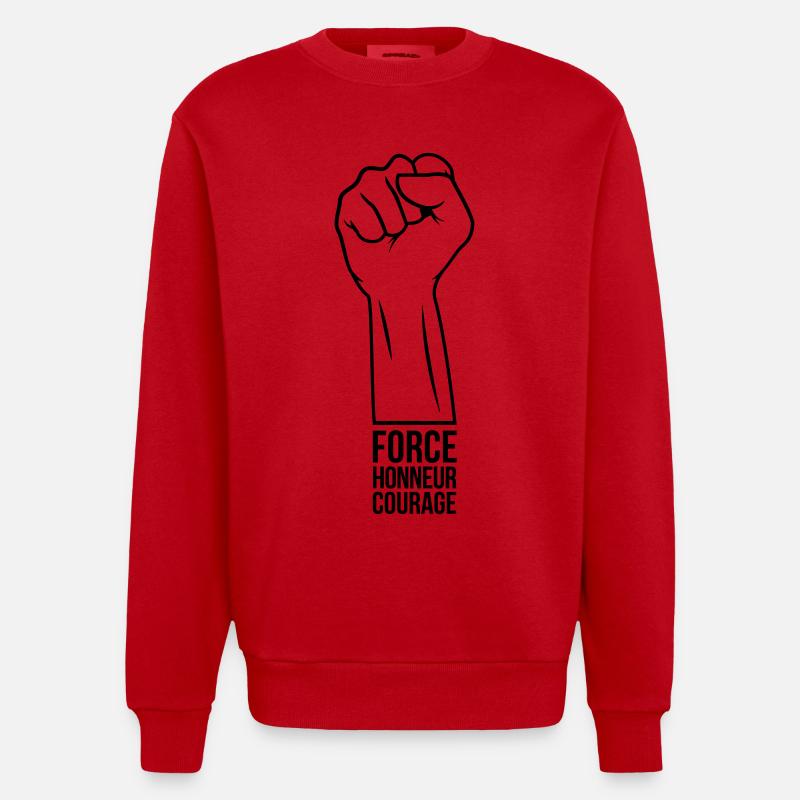 Force Honneur Courage - Sweat bio épais oversize fabriqué en UE - rouge
