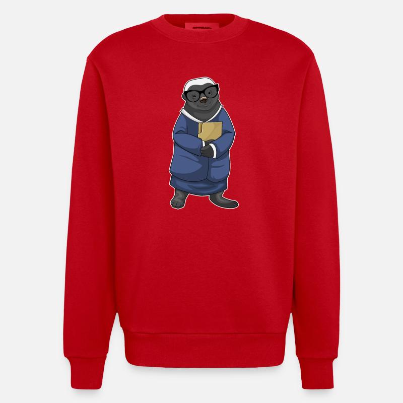 Dossier du Secrétaire Blaireau - Sweat bio épais oversize fabriqué en UE - rouge