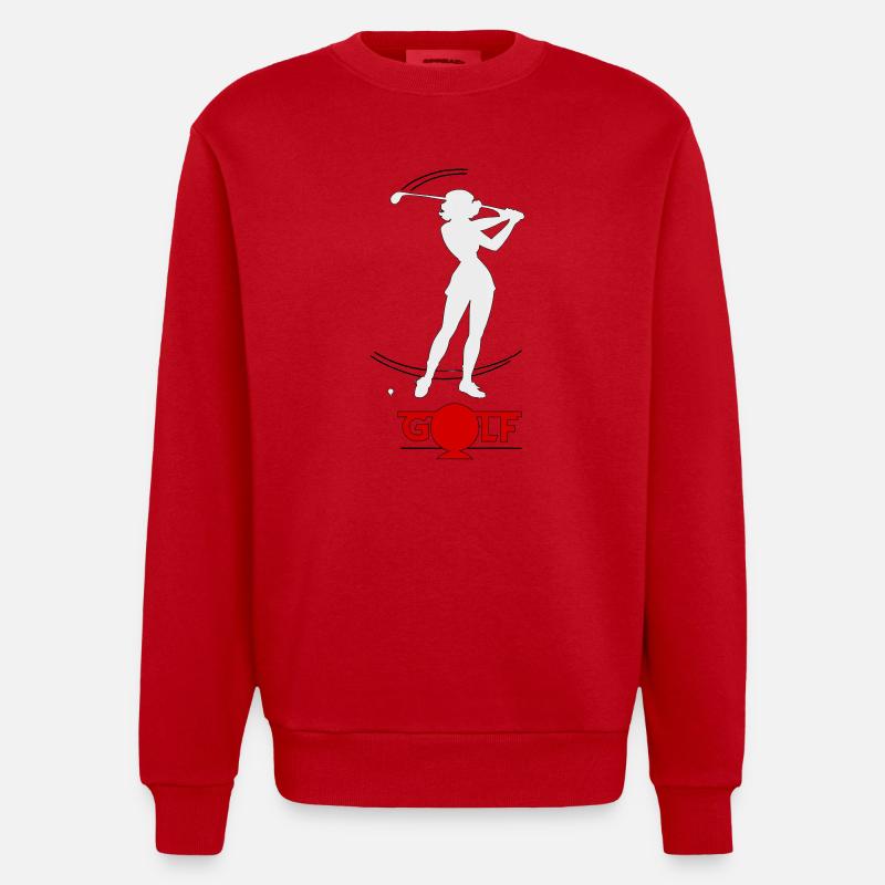 Golfeuse rétro - Sweat bio épais oversize fabriqué en UE - rouge