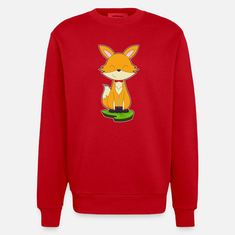 Fuchs Gentleman Fliege - Heavyweight Oversized Organic Crew Neck Made in EU - Rot
