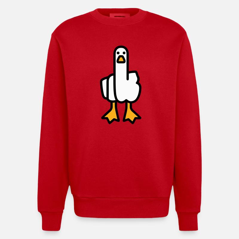 Statement Gans - Heavyweight Oversized Organic Crew Neck Made in EU - Rot