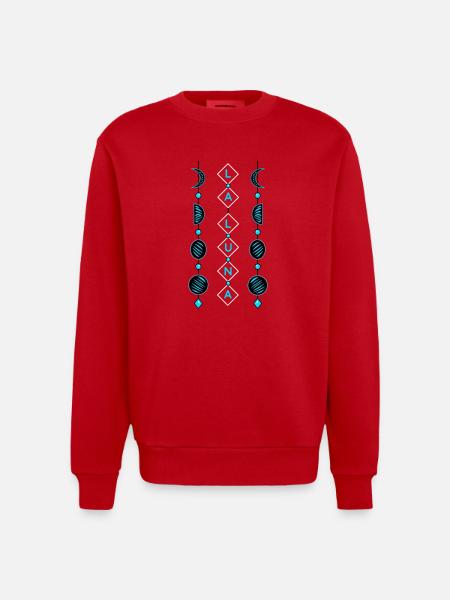 Moon phases - Heavyweight Oversized Organic Crew Neck Made in EU - red