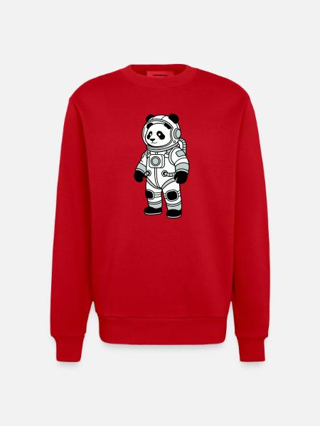 Combinaison spatiale panda bear - Sweat bio épais oversize fabriqué en UE - rouge