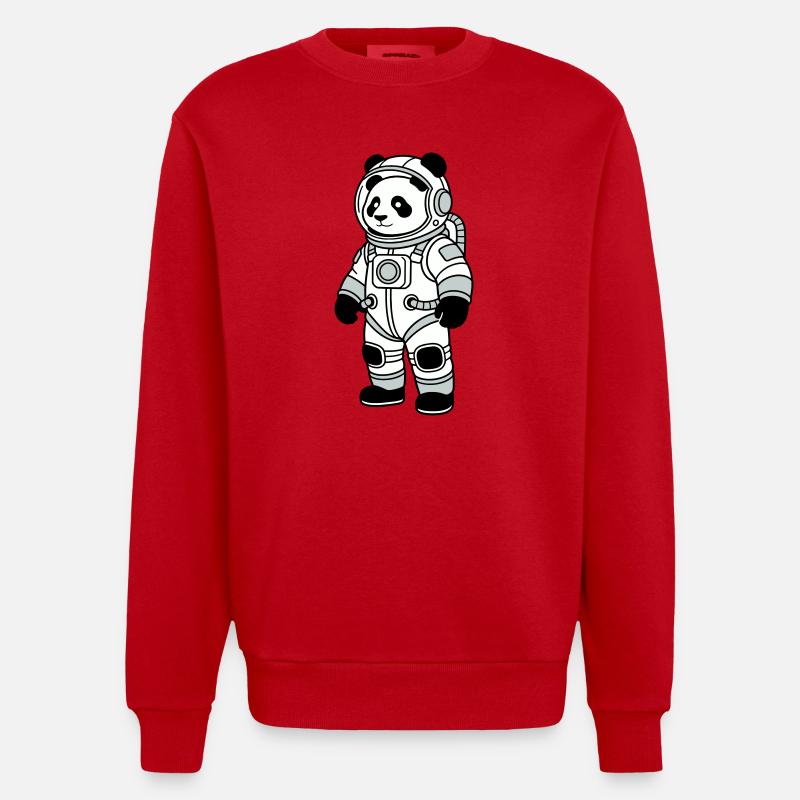 Combinaison spatiale panda bear - Sweat bio épais oversize fabriqué en UE - rouge