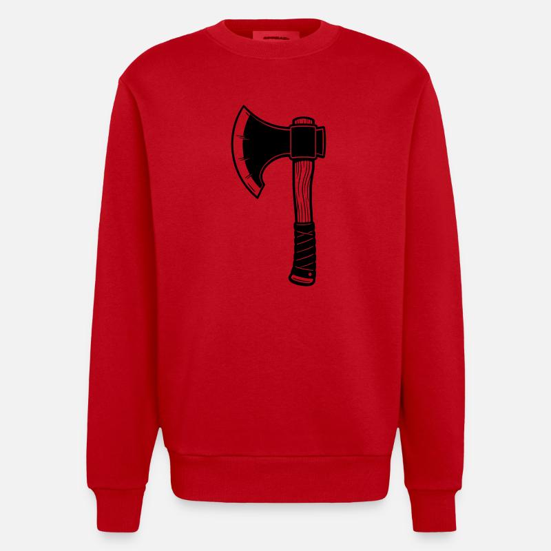 Streitaxt - Heavyweight Oversized Organic Crew Neck Made in EU - Rot