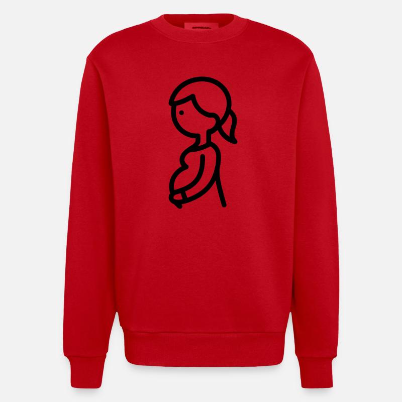 femme enceinte - Sweat bio épais oversize fabriqué en UE - rouge