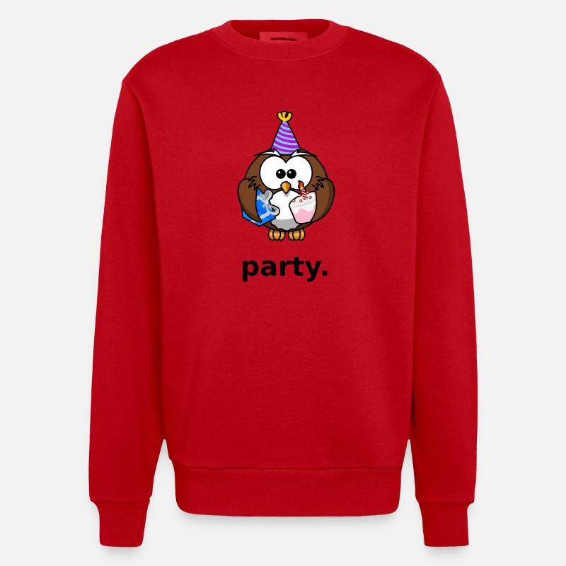 Party Eule - Sweat bio épais oversize fabriqué en UE - rouge