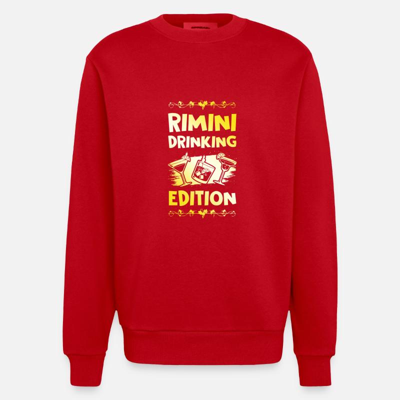 Rimini Drinking Saying - Sweat bio épais oversize fabriqué en UE - rouge
