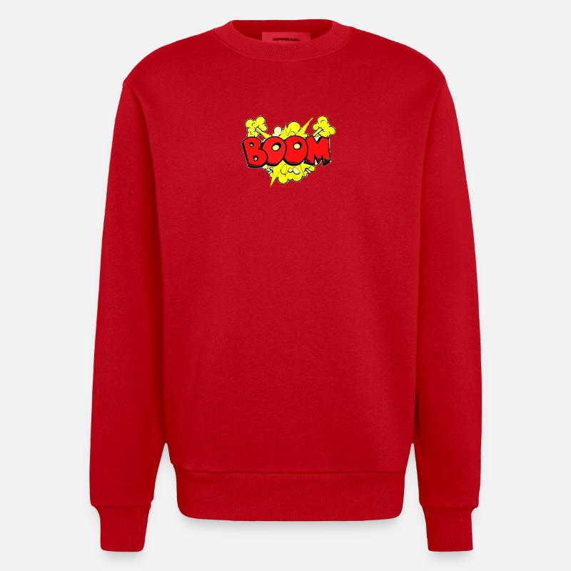 Dynamische Bombenexplosion Illustration - Heavyweight Oversized Organic Crew Neck Made in EU - Rot